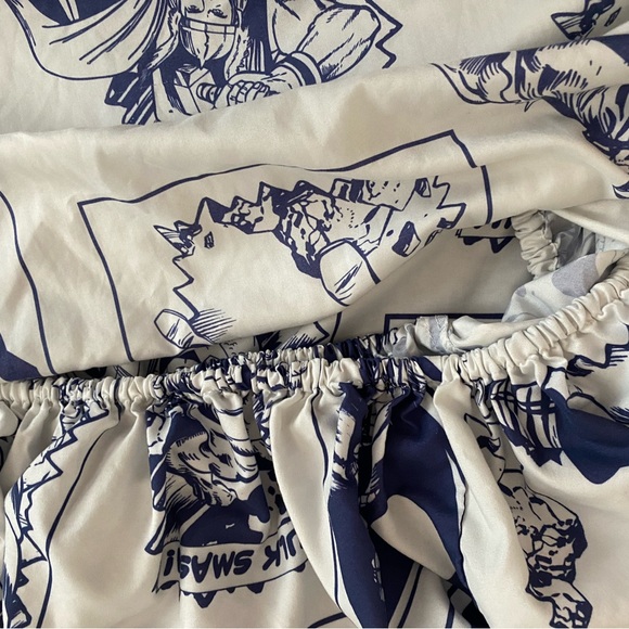 Marvel Kids Comic Characters blue white Asgard twin fitted & flat sheet - Picture 5 of 11